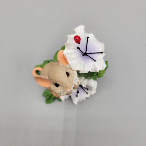 Charming Tails Figurine Thinking of You Makes Me Smile Mouse Flowers Love - Picture 3 of 9